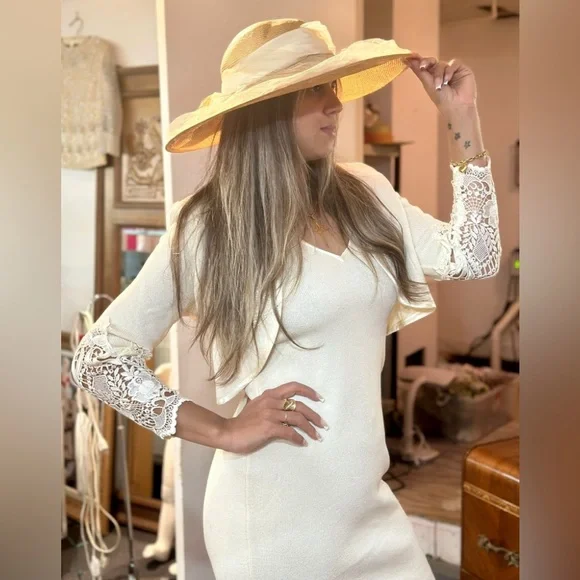 ElAna USA Luxury Brand Figure Hugging Dress & Bolero Jacket, Lace & Crystal - Picture 5 of 14